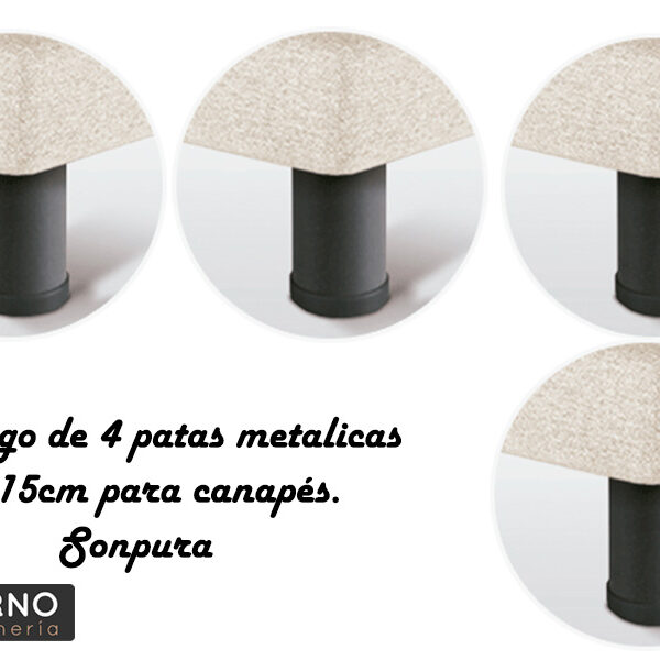 Patas para canapés Metálicas Cilíndrica (4 piezas)
