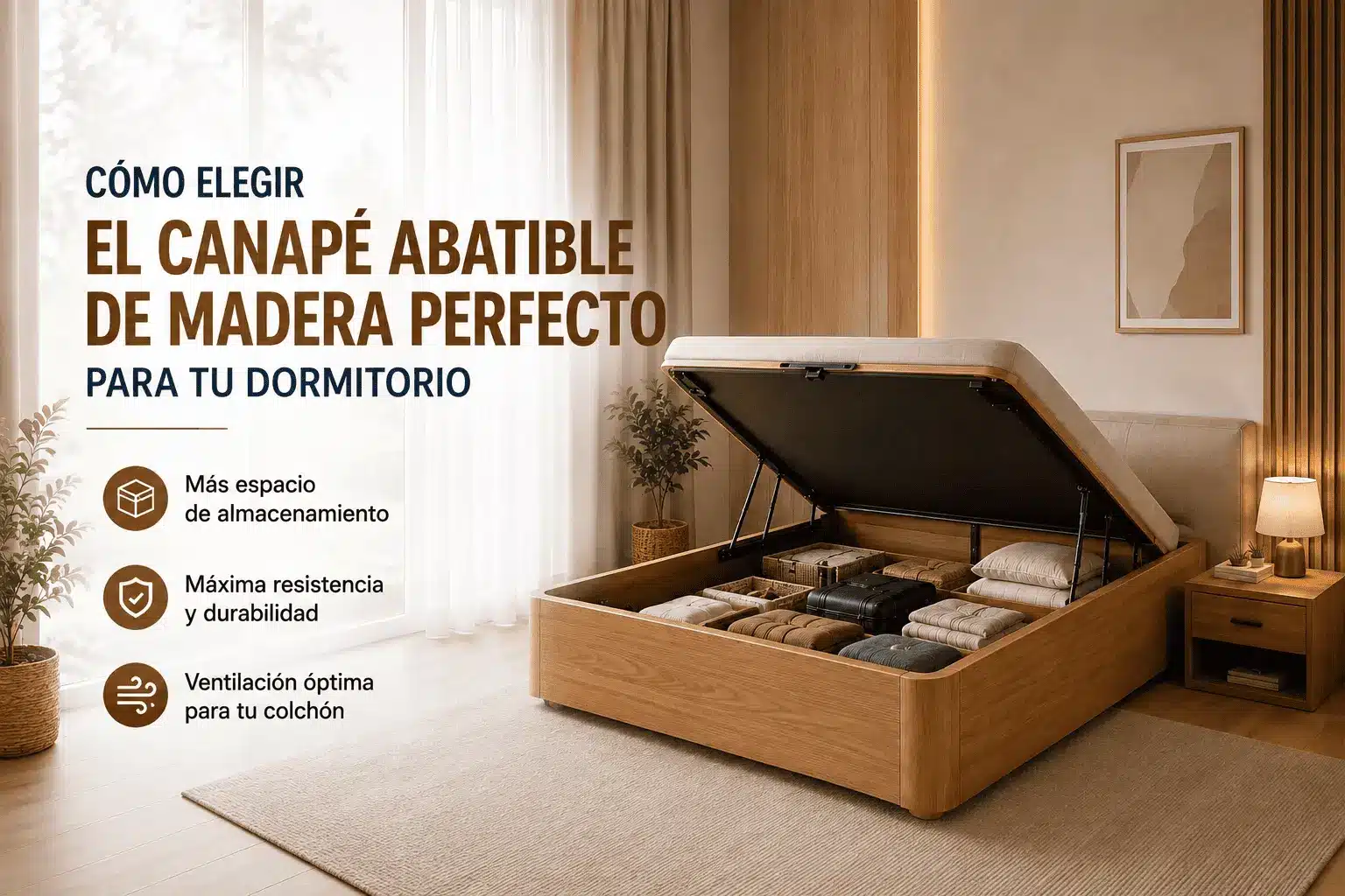 Canapé abatible de madera