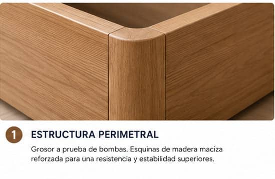 Canapé abatible de madera Sonpura Store V1 abierto en un dormitorio.